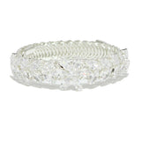 91214, FLOWER CUBIC ZIRCONIA WRAP BRACELET, WEDDING, BRIDAL, PROM