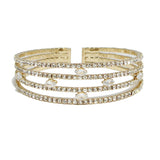 91218, PAVE RHINESTONE WITH CUBIC ZIRCONIA ACCENT CUFF BRACELET, WEDDING, BRIDAL, PROM