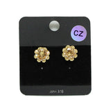 91221, ROUND CUBIC ZIRCONIA STUD EARRING
