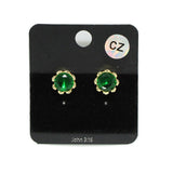 91221, ROUND CUBIC ZIRCONIA STUD EARRING