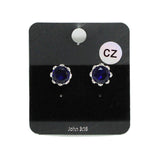 91221, ROUND CUBIC ZIRCONIA STUD EARRING