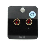 91221, ROUND CUBIC ZIRCONIA STUD EARRING