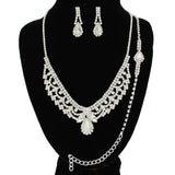 91222, RHINESTONE CRYSTAL NECKLACE & BRACELET SET, WEDDING, BRIDAL, PROM