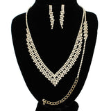 91223, RHINESTONE CRYSTAL NECKLACE & BRACELET SET, WEDDING, BRIDAL, PROM