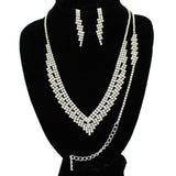 91223, RHINESTONE CRYSTAL NECKLACE & BRACELET SET, WEDDING, BRIDAL, PROM