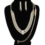 91224, RHINESTONE CRYSTAL NECKLACE & BRACELET SET, WEDDING, BRIDAL, PROM