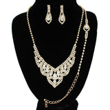 91225, RHINESTONE CRYSTAL NECKLACE & BRACELET SET, WEDDING, BRIDAL, PROM