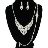 91225, RHINESTONE CRYSTAL NECKLACE & BRACELET SET, WEDDING, BRIDAL, PROM