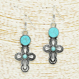 91228, ANTIQUE WESTERN CROSS EARRING