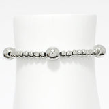91240, STAINLESS STEEL BALL BEADED STRETCH BRACELET