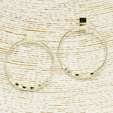 Gold Dipped Nugget Bead Round Earring