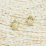 Star Waffle Pattern Stud Earring *gold Dipped
