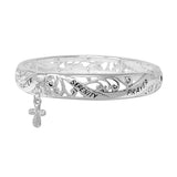 91286, "SERENITY PRAYER" CROSS CHARM STRETCH BRACELET, RELIGIOUS