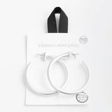 91032, 45MM SIMPLE THICK ROUND HOOP HYPOALLERGENIC EARRING/STERLING SILVER POST