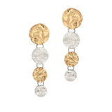 Hammered Round Drop Dangle Earring - view 3