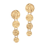 Hammered Round Drop Dangle Earring - view 2