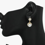 91332, ROUND ACCENT CUBIC ZIRCONIA EVENING EARRING, WEDDING, BRIDAL, PROM