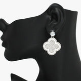 Clover Pave Rhinestone Earring