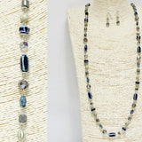 91348, HANDMADE SEMI PRECIOUS STONE BEAD LONG NECKLACE