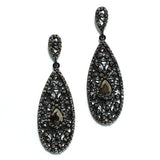 091359, FILIGREE DESIGN RHINESTONE DANGLE EARRING