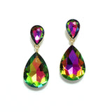 91360, TEARDROP RHINESTONE DANGLE EARRING