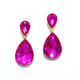 91360, TEARDROP RHINESTONE DANGLE EARRING