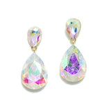 91360, TEARDROP RHINESTONE DANGLE EARRING