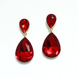 91360, TEARDROP RHINESTONE DANGLE EARRING