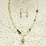 91363, HANDMADE SEMI PRECIOUS STONE CHARM NECKLACE