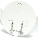 91367, DAINTY BUTTERFLY CUBIC ZIRCONIA STUD DANGLE EARRING, GARDEN