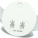 91368, DAINTY FLOWER CUBIC ZIRCONIA STUD EARRING