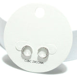 91369, DAINTY CRESCENT MOON CUBIC ZIRCONIA STUD EARRING