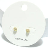 91370, DAINTY BALL CUBIC ZIRCONIA STUD EARRING