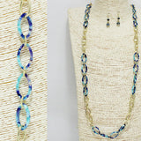 91405, HANDMADE TORTOISE CELLULOID ACETATE ACCENT LONG NECKLACE