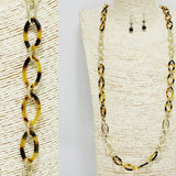 91405, HANDMADE TORTOISE CELLULOID ACETATE ACCENT LONG NECKLACE