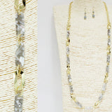91406, HANDMADE TORTOISE CELLULOID ACETATE ACCENT LONG NECKLACE