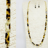 91406, HANDMADE TORTOISE CELLULOID ACETATE ACCENT LONG NECKLACE