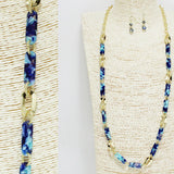 91406, HANDMADE TORTOISE CELLULOID ACETATE ACCENT LONG NECKLACE