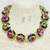 91408, CHUNKY ROUND RHINESTONE NECKLACE