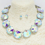 91408, CHUNKY ROUND RHINESTONE NECKLACE