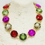 91408, CHUNKY ROUND RHINESTONE NECKLACE