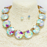 91408, CHUNKY ROUND RHINESTONE NECKLACE