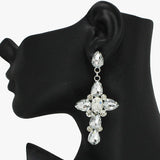 91410, CROSS RHINESTONE DANGLE EARRING