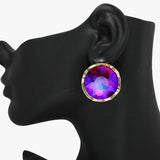 Chunky Round Rhinestone Stud Earring - view 3