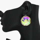 Chunky Round Rhinestone Stud Earring - view 2