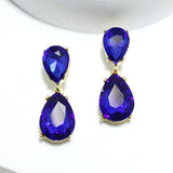 91421, TEARDROP RHINESTONE DANGLE EARRING, WEDDING, BRIDAL, PROM