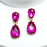 91421, TEARDROP RHINESTONE DANGLE EARRING, WEDDING, BRIDAL, PROM