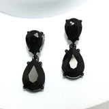 91421, TEARDROP RHINESTONE DANGLE EARRING, WEDDING, BRIDAL, PROM