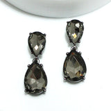 91421, TEARDROP RHINESTONE DANGLE EARRING, WEDDING, BRIDAL, PROM