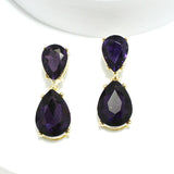 91421, TEARDROP RHINESTONE DANGLE EARRING, WEDDING, BRIDAL, PROM